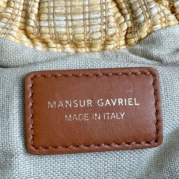 Mansur Gavriel Mini Cloud Woven Clutch in Natural with Chain Strap - Picture 5 of 13